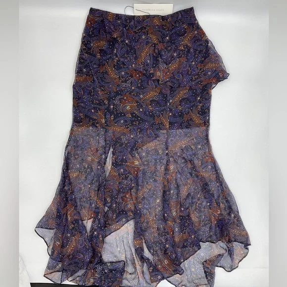 Veronica Beard NWT Trixie Silk Handkerchief Chiffon Ruffle Asymmetric Midi 4 - Picture 11 of 16